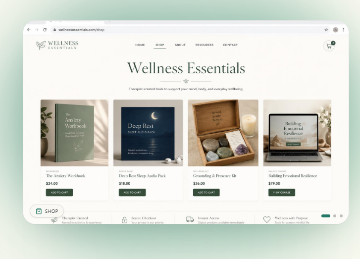 Branded practice store — Shop